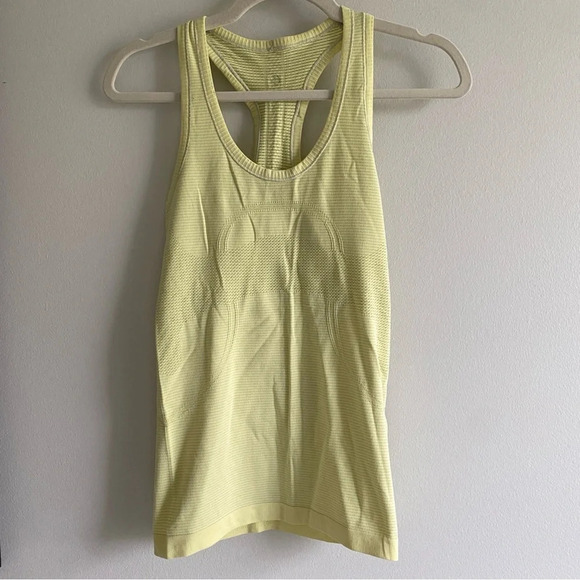 LULULEMON Yellow Swiftly Tech Racerback Tank Top Full  Length Size 4 - Picture 2 of 9